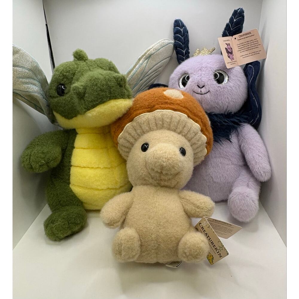 Creaturekin Sporeladon LunaMoth GatorFly Plush Lot Whimsigoth Fairycore Toy NWT